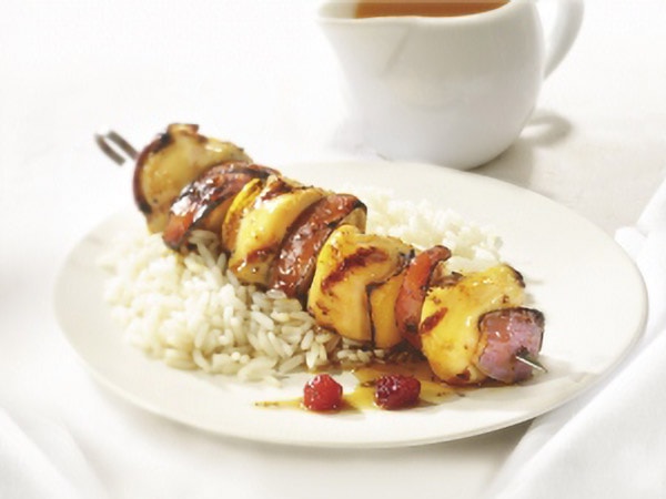 Fruity Chicken Kebabs with Maple Syrup