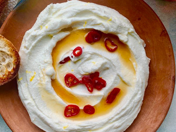 Whipped Ricotta with maple syrup